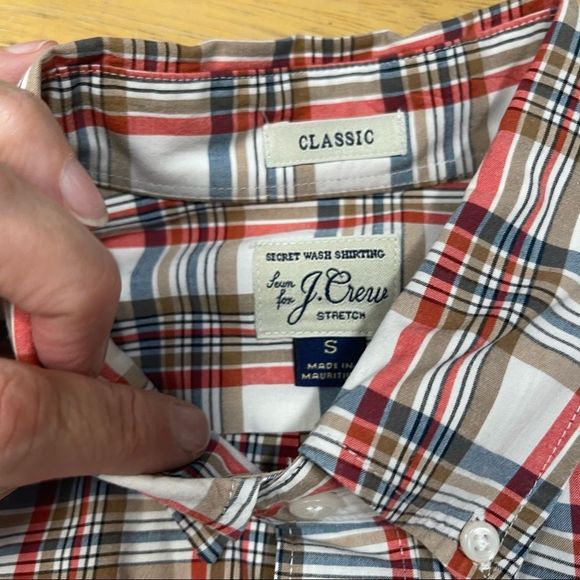 JCrew Secret Wash Cotton Plaid Poly Shirt - Picture 11 of 11